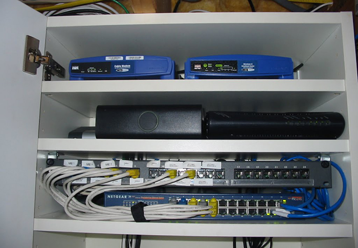 routers network infrastructure cabinet