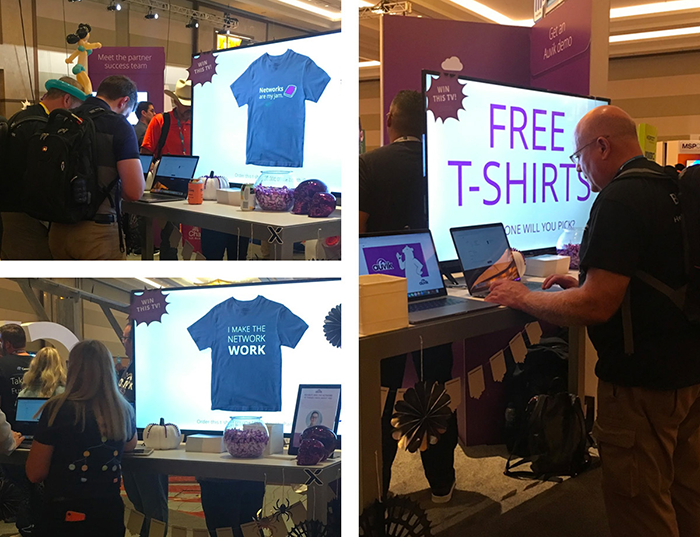 IT Nation Connect 2019 t-shirt giveaway station