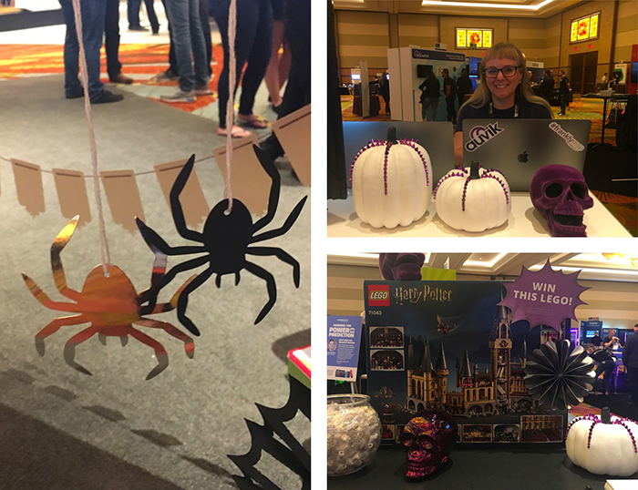Auvik booth decorated for Halloween at IT Nation Connect 2019