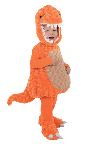 orange t-rex dinosaur spiceworks Halloween costume