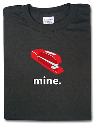 ThinkGeek Swingline stapler Office Space t-shirt