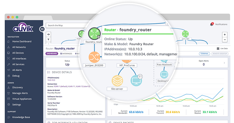 automated network inventory mapping Auvik