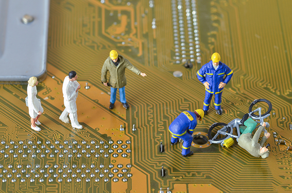 network stock photos tiny people on chip