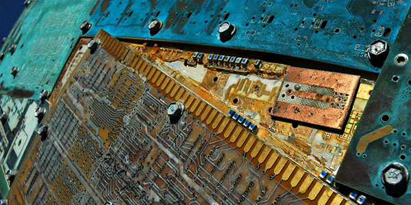 hackers network security corroded computer components