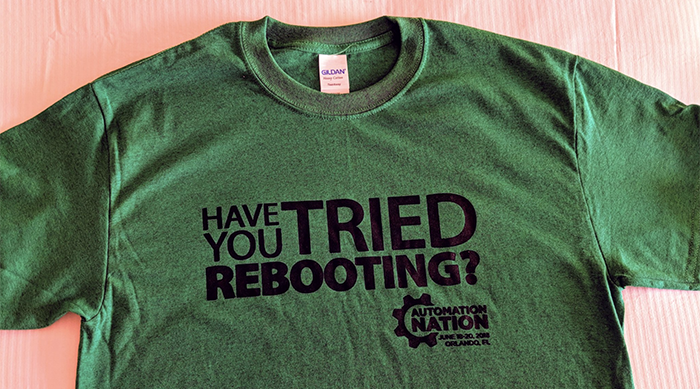 reboot shirt ConnectWise Automation Nation 2018 AN18