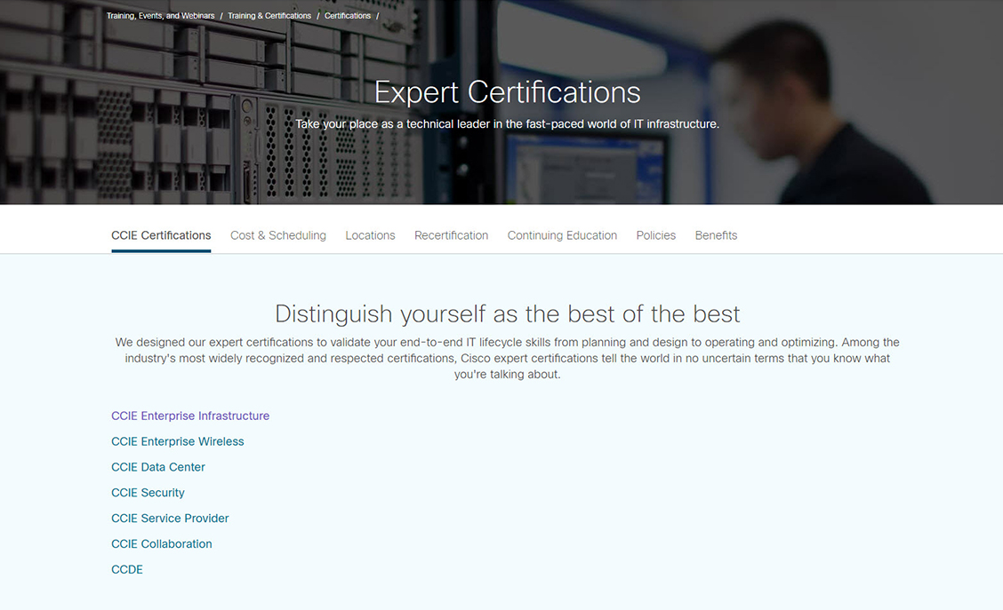 The Cisco Certified Internetwork Expert networking certification