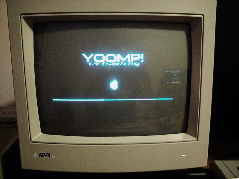 Yoomp! The 2007 reinvention of “Jump” for Atari 8-bit, is loading over the internet!  Awesome!