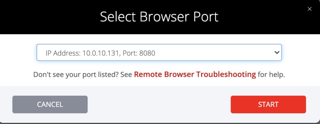 browser port screenshot