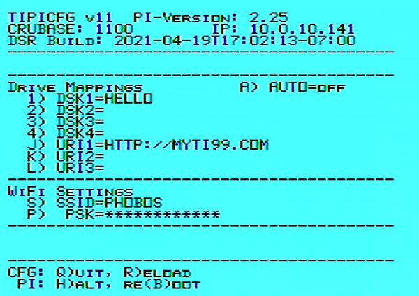 screenshot - getting the TI-99/4a to use the internet