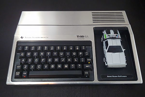 The TI-99/4a with a model Delorean car