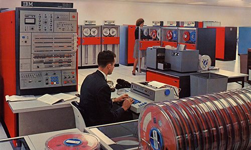 The IBM 360 computer is featured in a promotional photo from 1964. Source: IBM via AP