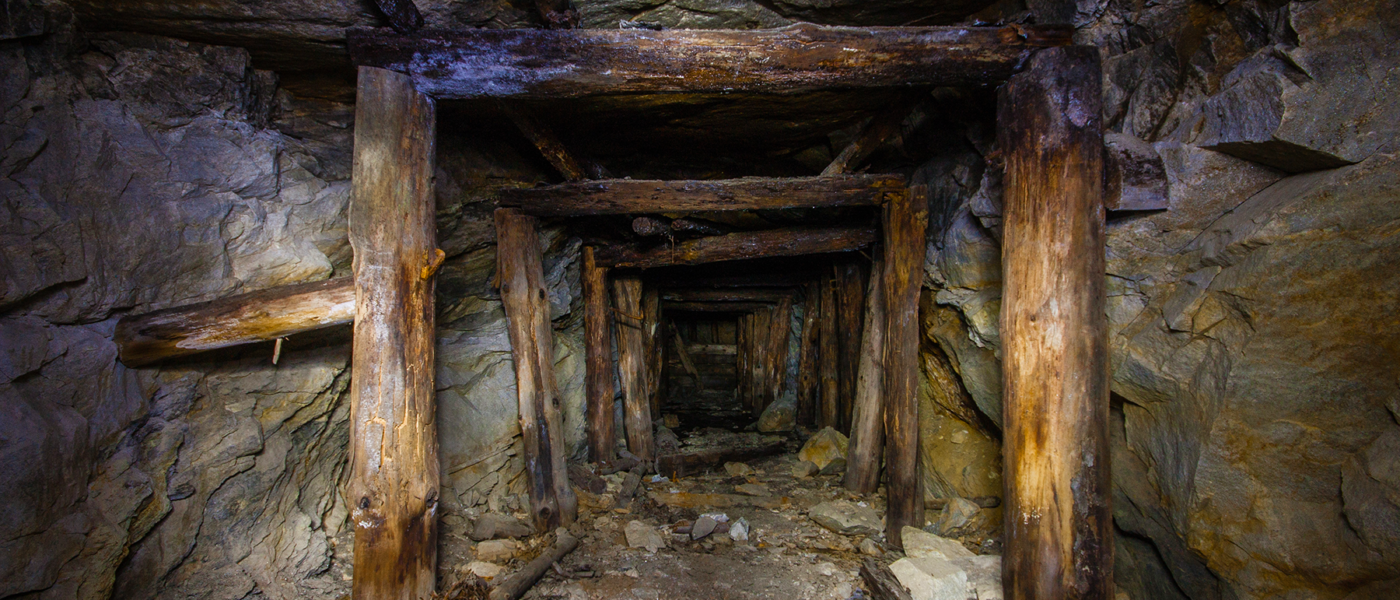 Old tunnel in a gold mine