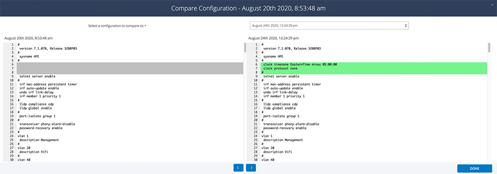 screenshot - Configuration Comparison