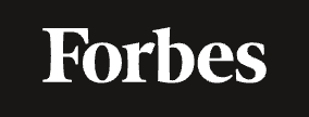 Forbes written in white text on a dark background