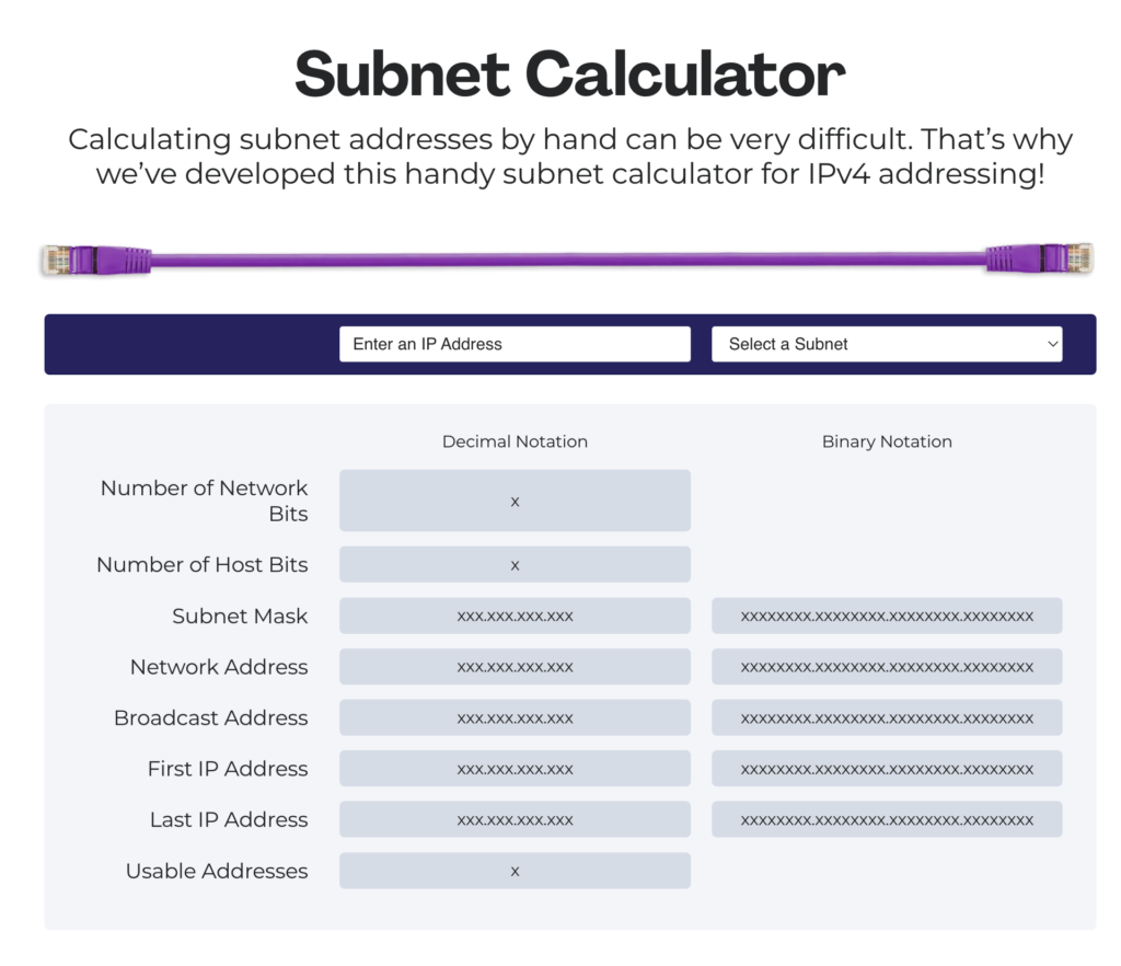 Auvik's subnet calculator to figure out subnet masks