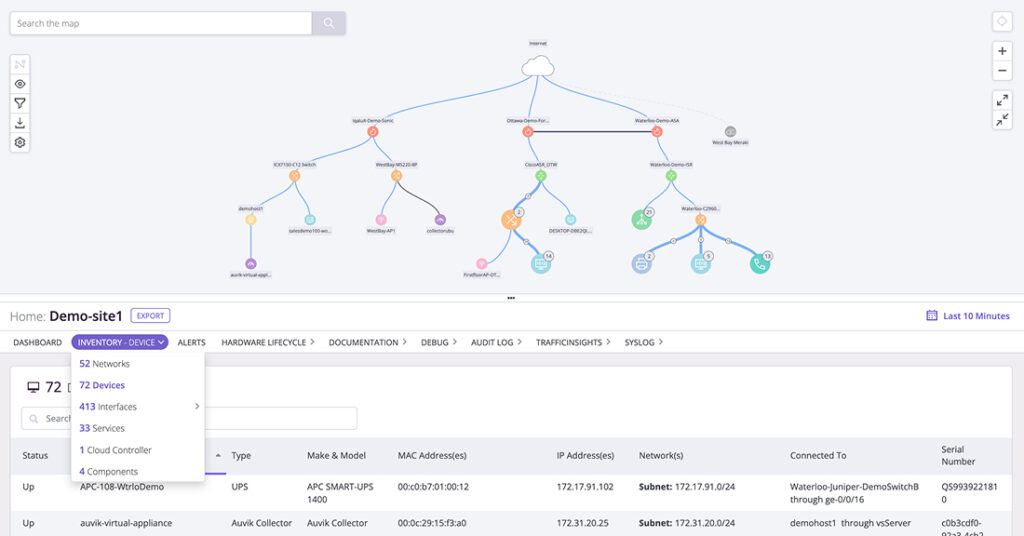 Screenshot showing network discovery