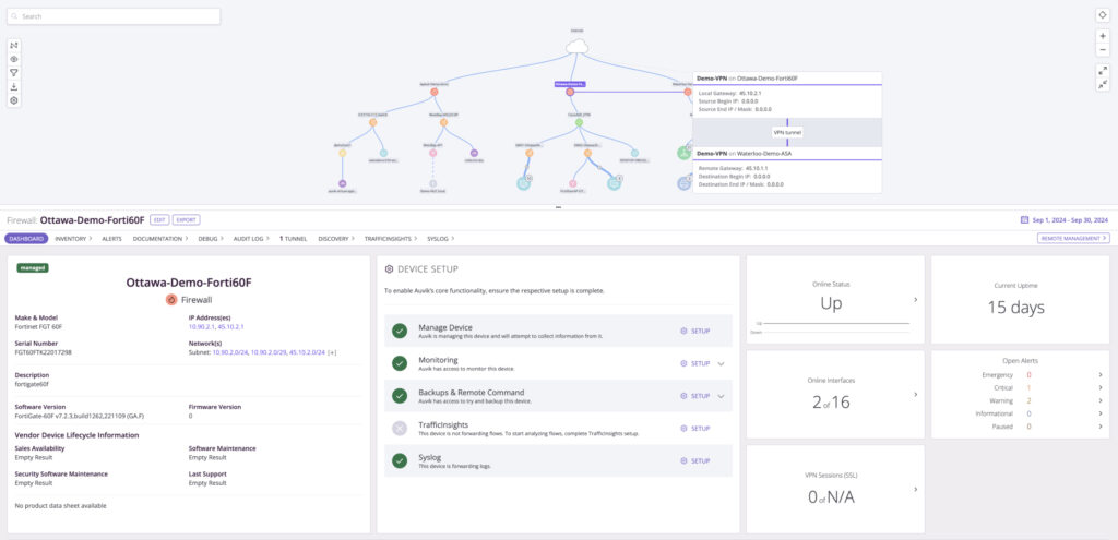 Screenshot showing snmp based fault detection