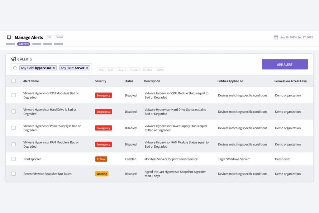 Screenshot: Receive alerts for critical OS and hardware issues